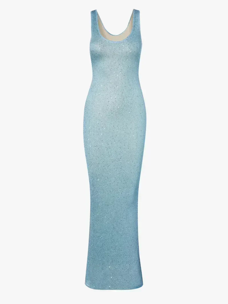 Ana Dress - Baia Blue Sequin