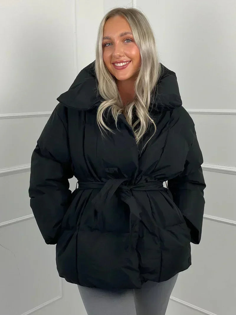 Karly Short Belted Puffer Jacket