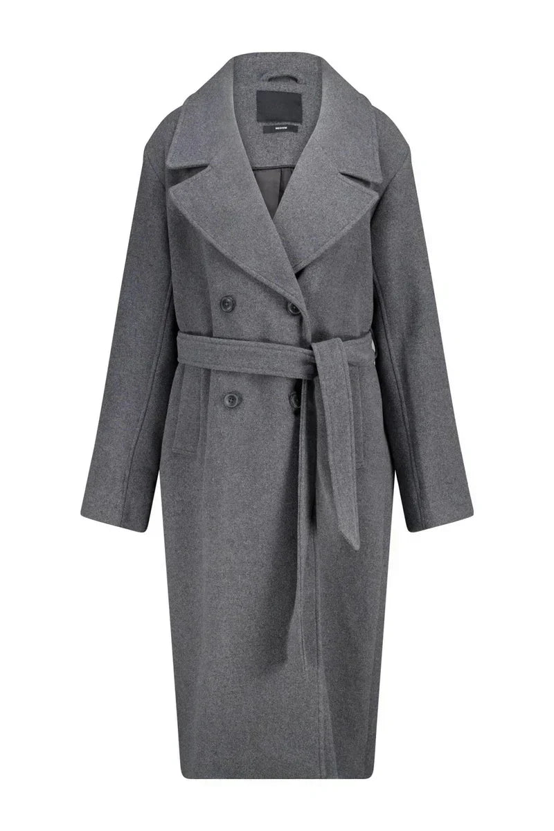 Remy Long Elegant Belted Jacket