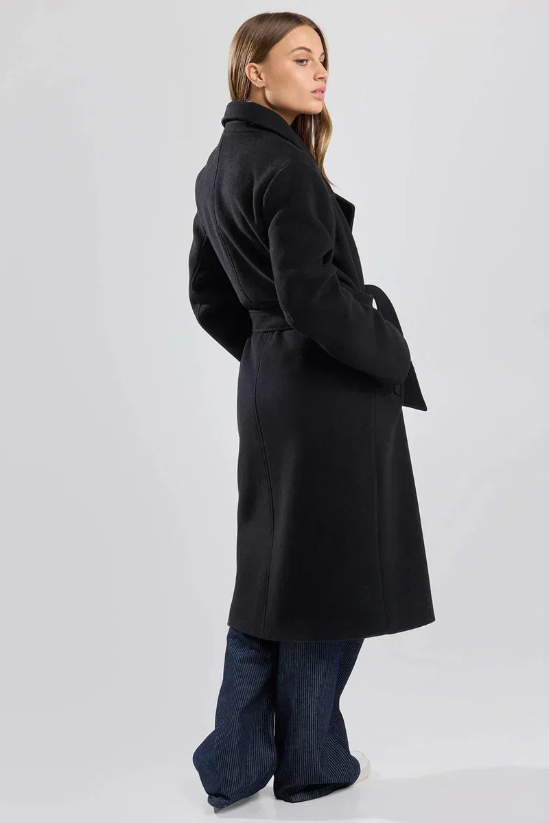Remy Long Elegant Belted Jacket